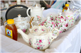 Ornate Floral Tea Set with Honey