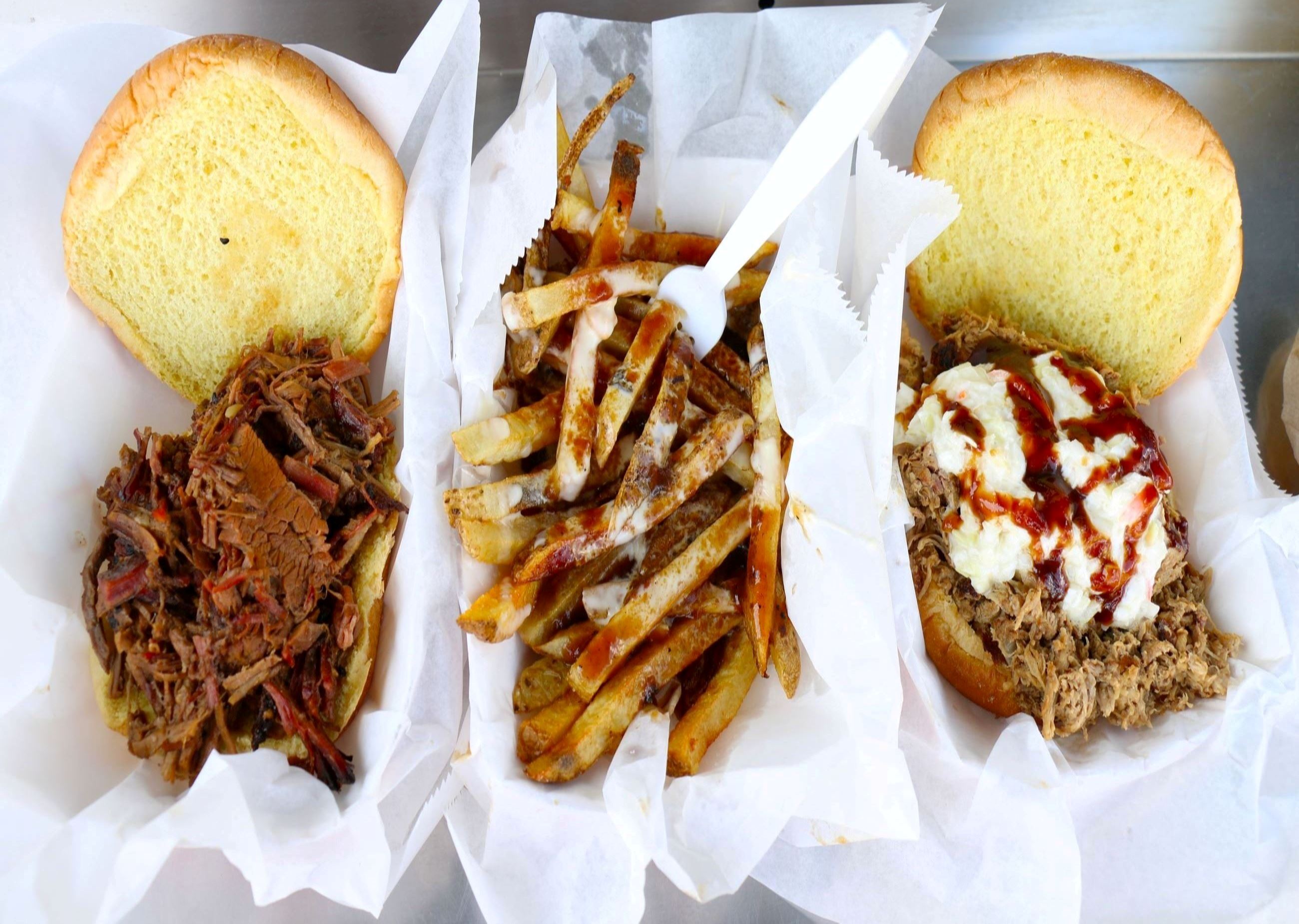 BBQ sandwiches and fries
